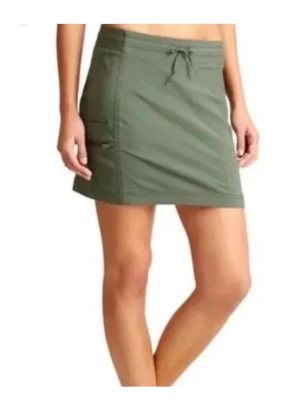 Vtg Athleta Trekkie Skort Olive Green 10 Cargo Zip Pockets Gorpcore Athleisure - Picture 1 of 10